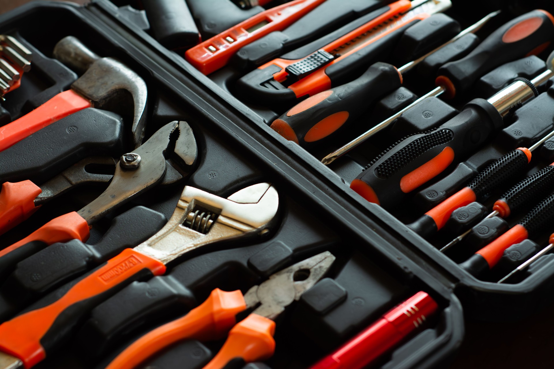 Close-Up of a Hardware Toolbox in Studio Setting